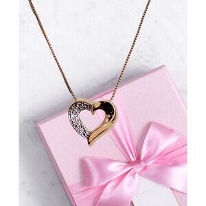 ROSS SIMMONS HEART NECKLACE 5/8" Heart 18" Chain 925 Vermeil  Mother's Day Gift!